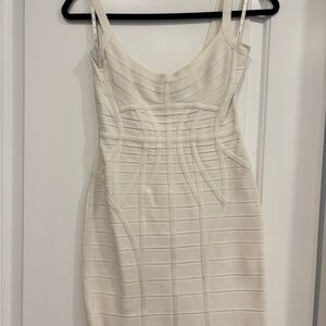 White Herve Leger Mini Dress